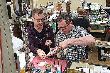 Николай Плотников на мануфактуре Brannen Brothers Flutemakers, США, 2019