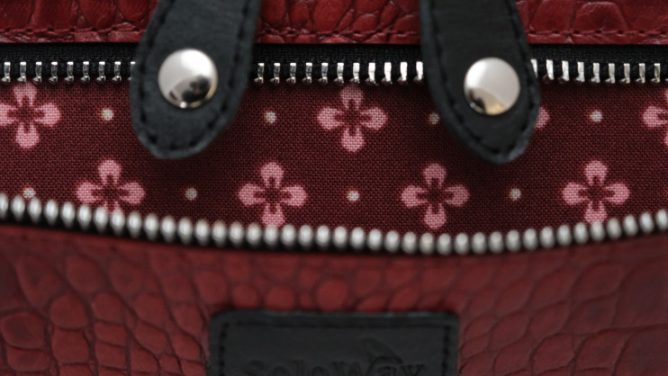 Чехол кожаный для флейты SoloWay (красный, рептилия) 