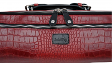 Чехол кожаный для флейты SoloWay (красный, рептилия)
