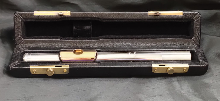 Головка серебряная для флейты Mancke с губками 18К и 18К райзером