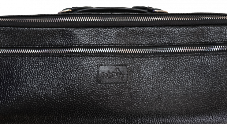 Чехол большой кожаный для флейты SoloWay, подходит для кейса BAM 
