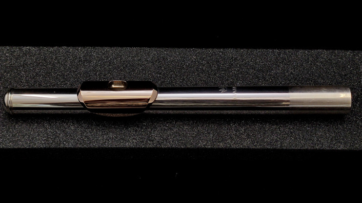 Головка серебряная для флейты Mancke с губками 14К и серебряным райзером