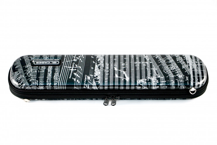 Кейс для флейты - GL Cases - GLE-FL(J01) ABS/ Чёрный с рисунком "ноты"