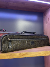  Чехол кожаный для флейты SoloWay (зелёный, крокодил)